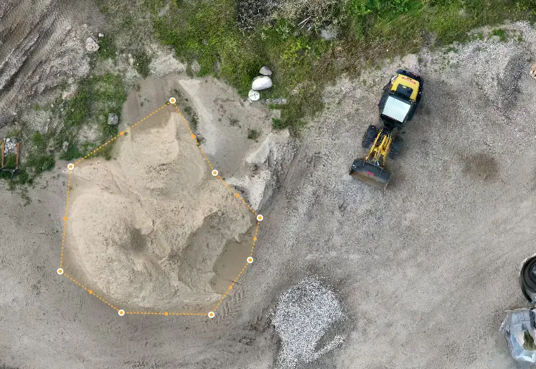 Nem opmåling af materiale baseret på dronebilleder.